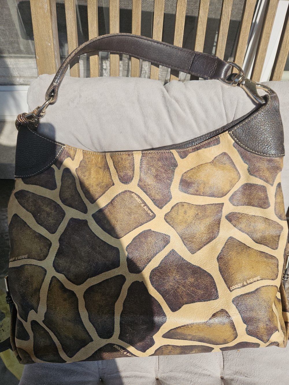 Dooney & Bourke Giraffe-Print Shoulder Bag in Brown and Gold Tones - Picture 2 of 8